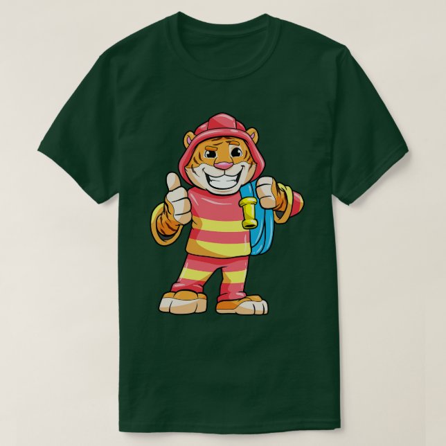 Camiseta Tigre como bombero con manguera (Diseño del anverso)
