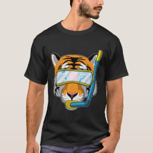Camiseta Tigre como buzo con tubo de buceo