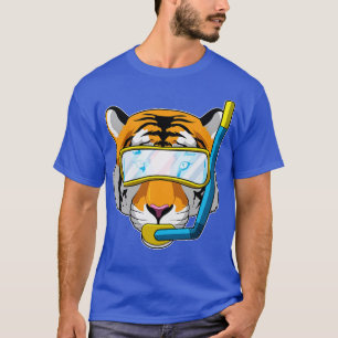 Camiseta Tigre como buzo con tubo de buceo