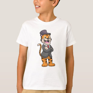 Camiseta Tigre como Groom con chaqueta y Gorra