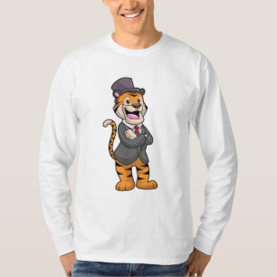 Camiseta Tigre como Groom con chaqueta y Gorra