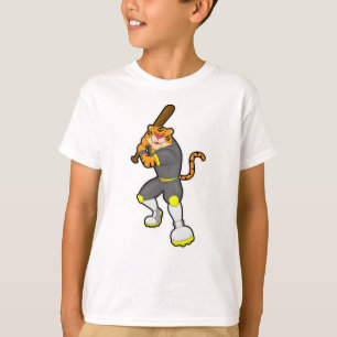 Camiseta Tigre como jugador de béisbol con bate de béisbol