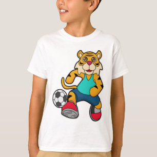 Camiseta Tigre como jugador de fútbol con balón de fútbol