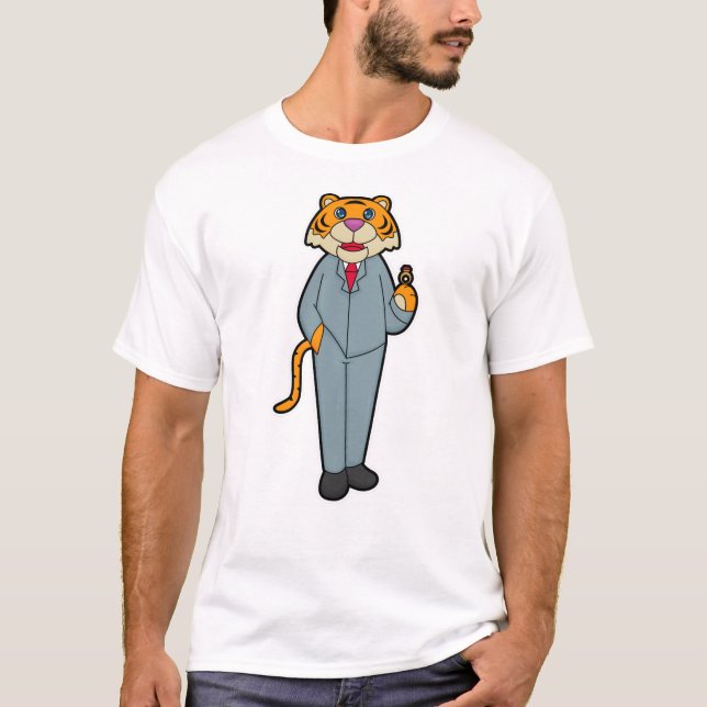 Camiseta Tigre como novio con anillo de boda (Anverso)