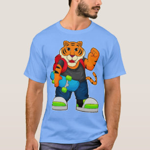 Camiseta Tigre como patinador con patineta