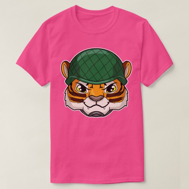 Camiseta Tigre como soldado con casco (Diseño del anverso)