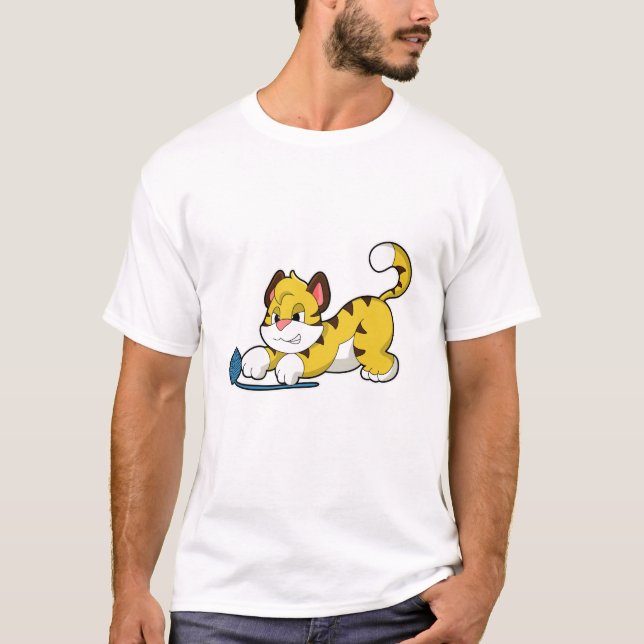 Camiseta Tigre con bola de hilados de Woll (Anverso)