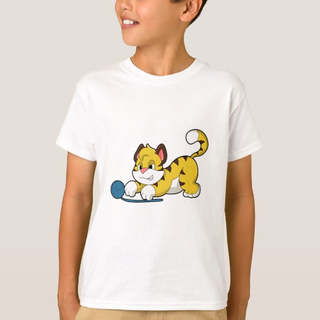Camiseta Tigre con bola de hilados de Woll (Anverso)