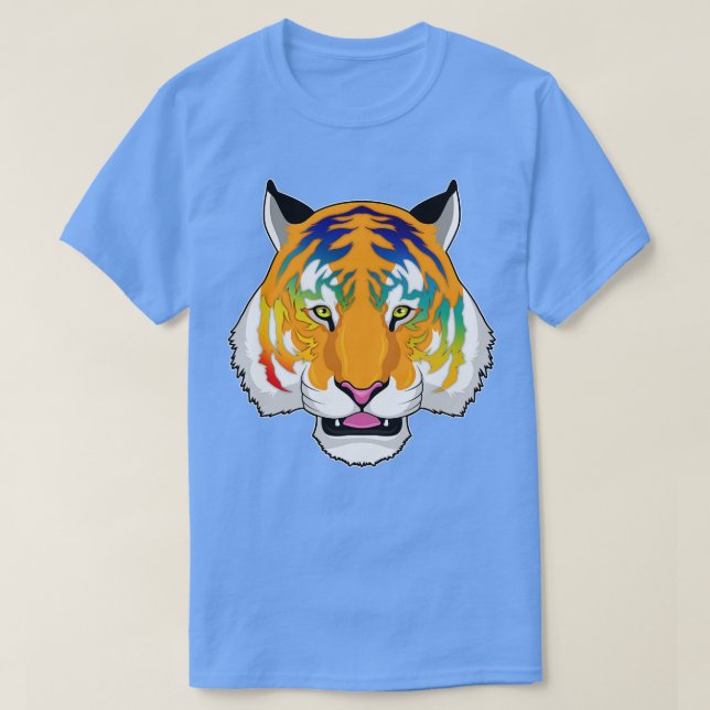Camiseta Tigre con colores arcoiris (Diseño del anverso)