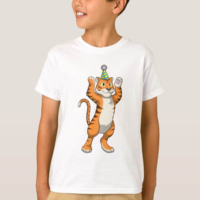 Camiseta Tigre con Fiesta gorra Fiesta (Anverso)