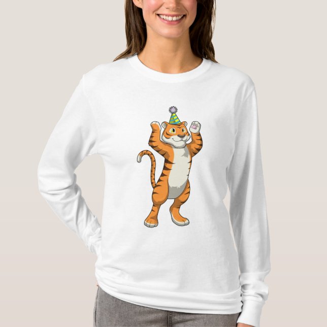 Camiseta Tigre con Fiesta gorra Fiesta (Anverso)