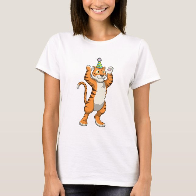 Camiseta Tigre con Fiesta gorra Fiesta (Anverso)