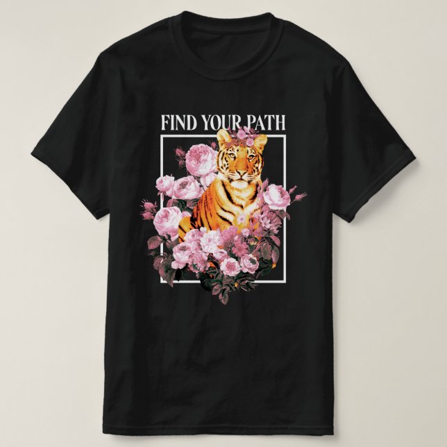 Camiseta Tigre con flores (Diseño del anverso)