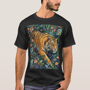 Camiseta Tigre con ojos ámbar follaje de jungla fantástica