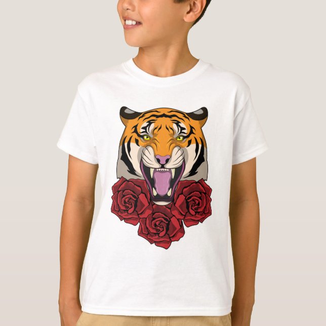 Camiseta Tigre con Rosas (Anverso)
