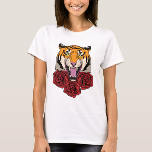 Camiseta Tigre con Rosas