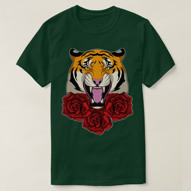 Camiseta Tigre con Rosas (Diseño del anverso)