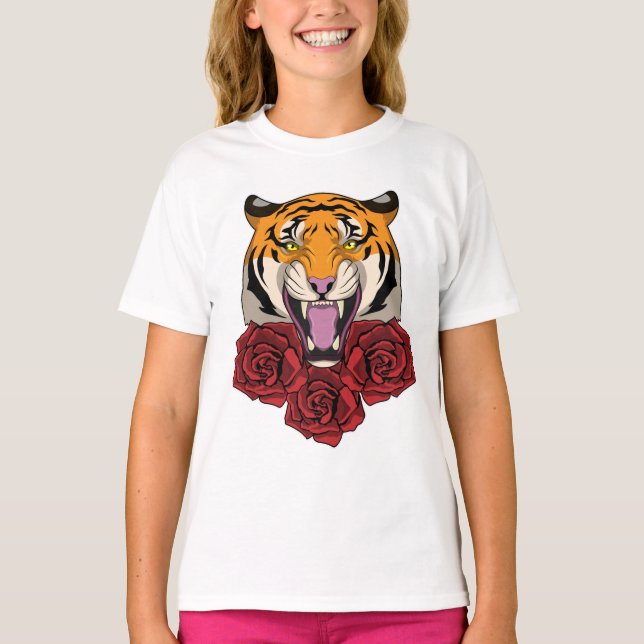 Camiseta Tigre con Rosas (Anverso)