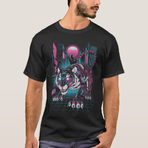 Camiseta Tigre Cyberpunk - Bestia futurista neón
