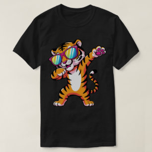 Camiseta Tigre Dabbing Con Gafas De Sol Tigre Divertido Y