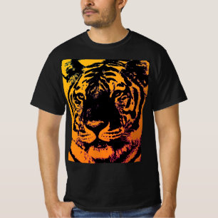 Camiseta Tigre de arte pop de Naranja amarillo negro