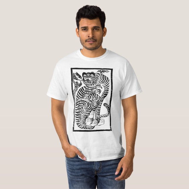 Camiseta Tigre de arte popular coreano (Anverso completo)