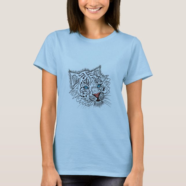 Camiseta Tigre de bebé de ojos azules (Anverso)
