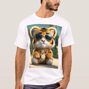 Camiseta Tigre De Bebé De Pluma Ahogado Y Amarañado De Guay
