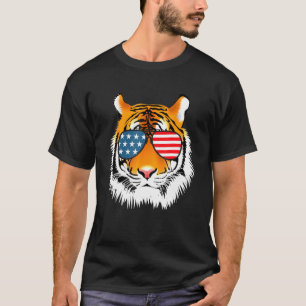 Camiseta Tigre de Bengala de Guay con gafas de sol bandera 