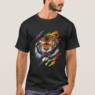 Camiseta Tigre de Bengala Lágrima del Orgullo Gay LGBT