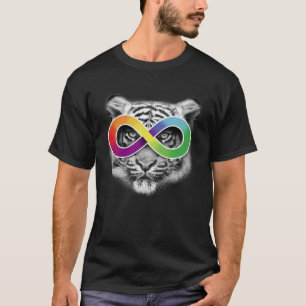 Camiseta Tigre de conciencia del autismo con símbolo infini