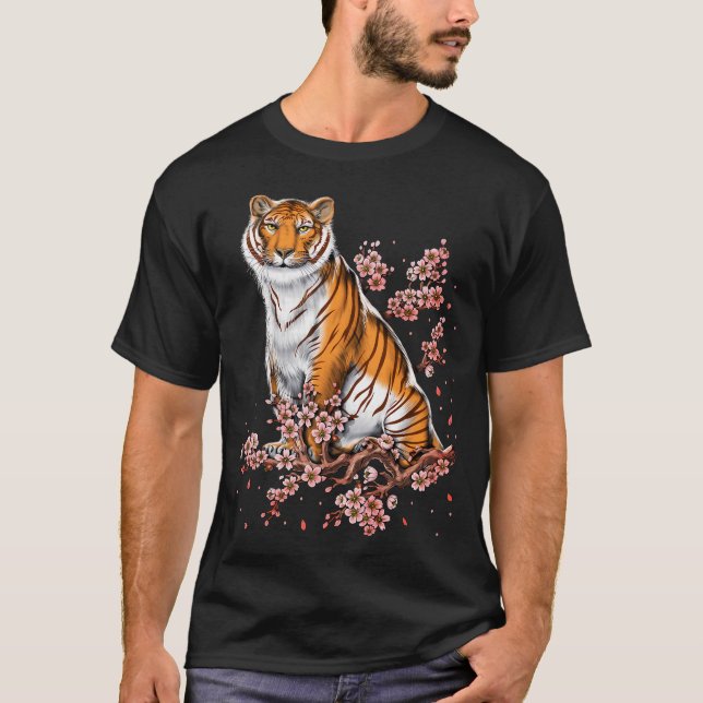 Camiseta Tigre de flor de cerezo (Anverso)