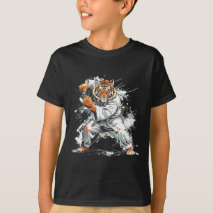 Camiseta Tigre de Kickboxing Acuarela Artes Marciales Karat