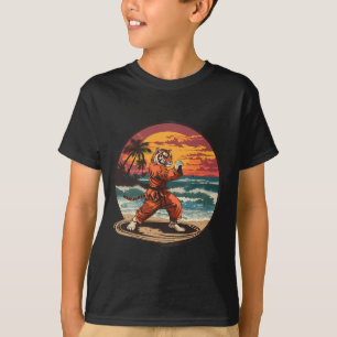 Camiseta Tigre de Kickboxing Playa Atardecer Karate Taekwon