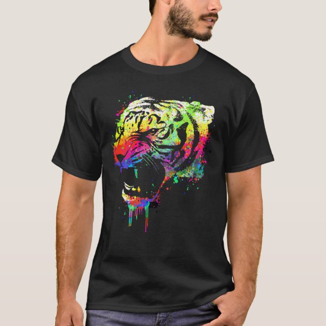 Camiseta Tigre de mancha de color (Anverso)