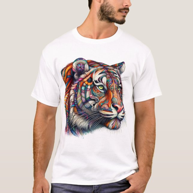 Camiseta Tigre de mosaico (Anverso)