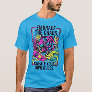 Camiseta Tigre de NeónRopa urbana Abrazar el Caos Patinar U