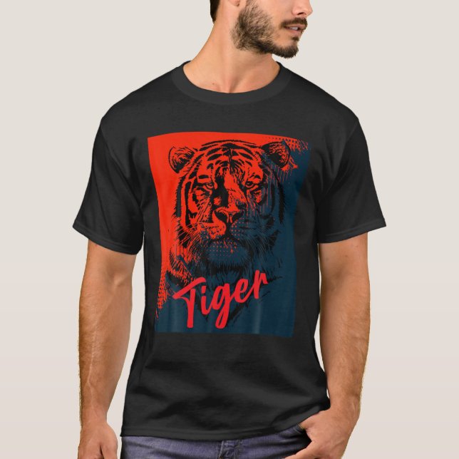 Camiseta Tigre de ojo sin miedo Cara de cabeza de tigre (Anverso)
