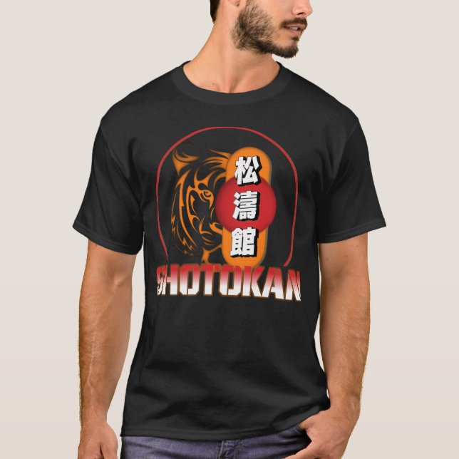Camiseta Tigre de Shotokan Karate y kanji japonés (Anverso)