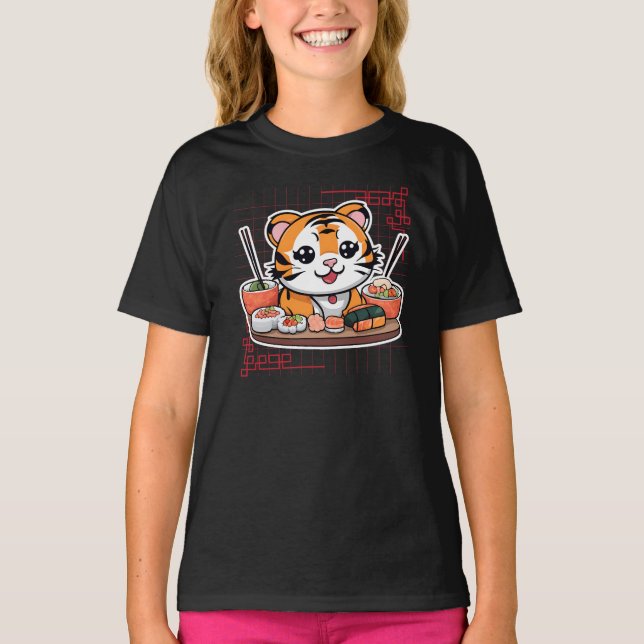 Camiseta Tigre de sushi servido (Anverso)