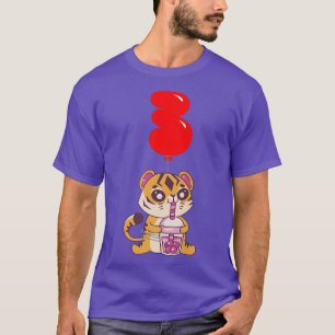 Camiseta Tigre de té de burbuja - tercer cumpleaños - niños