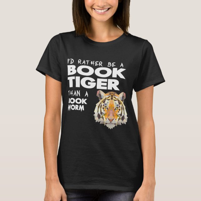 Camiseta Tigre del libro = aficionado a los libros - gusano (Anverso)