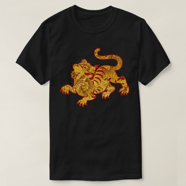 Camiseta Tigre del patrón oro falso (Diseño del anverso)