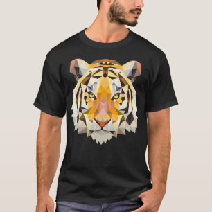 Camiseta Tigre, depredador de Safari, polígono de cabeza de