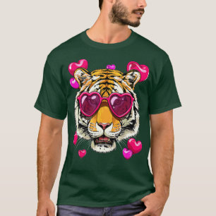 Camiseta Tigre día de San Valentín, curioso animal amante d