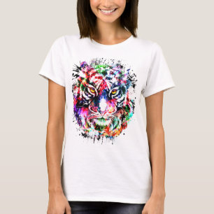 Camiseta Tigre Dibujo colorido Arte abstracto