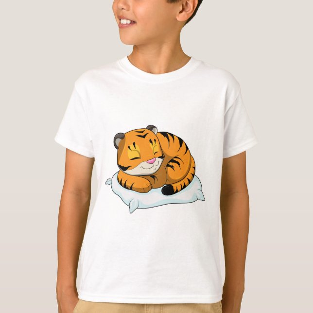 Camiseta Tigre durmiendo con almohada (Anverso)