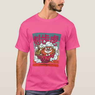 Camiseta Tigre durmiente Ramen Bowl sueños culinarios amor 