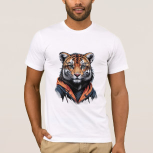 Camiseta Tigre elegante en la hoodie - Moderno diseño anima