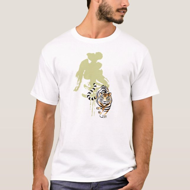 Camiseta Tigre en arte y caligrafía chinos (Anverso)